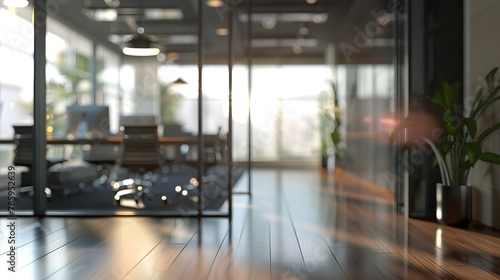 Blurred interior of a modern office