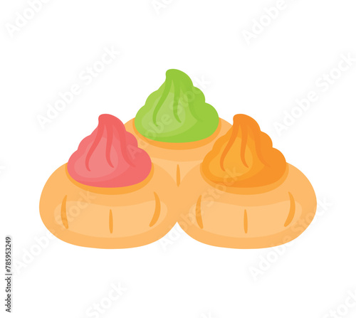 Iced Gem Biscuit Sweet Snack Food Vector Illustration © Yuni