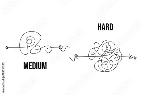 One continuous line drawing of Comparing business process concept. Doodle vector illustration in simple linear style.