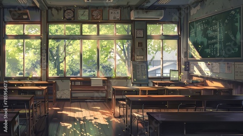 Anime School Background