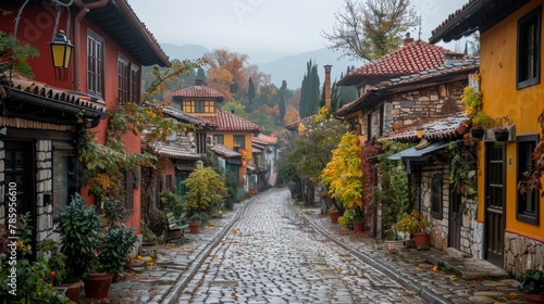 Historic Streets: Photograph narrow cobblestone streets lined with historic buildings