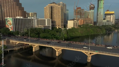 April 2024 - 4K aerial of downtown Austin, Texas, USA photo