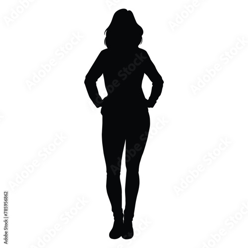 silhouette of a woman on white