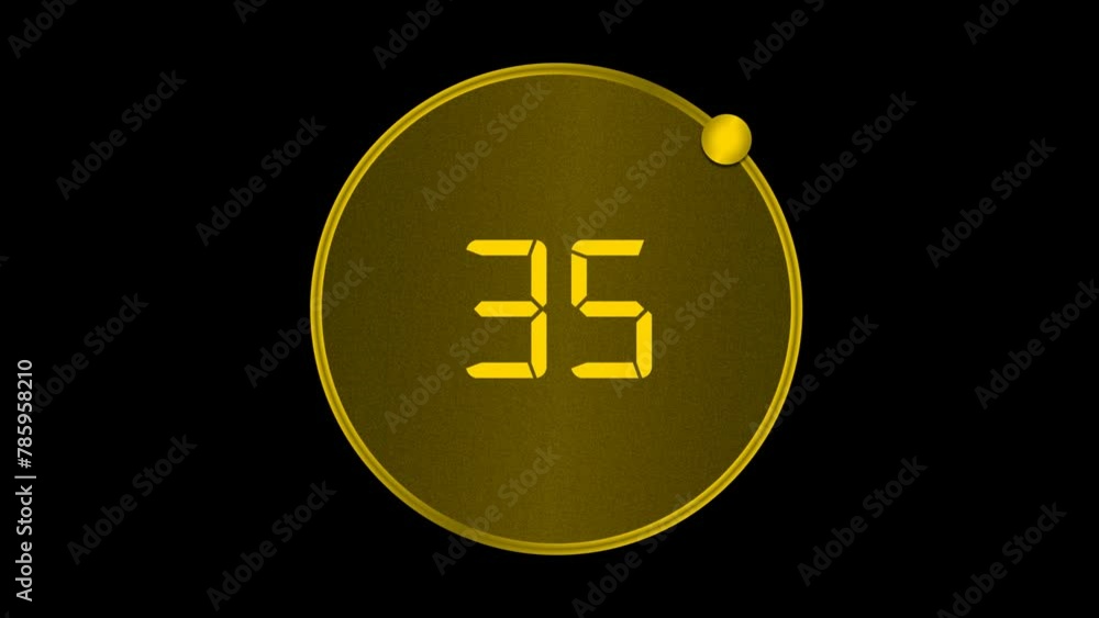 Transparent Alpha Countdown Timer Overlay video For Gym workout or rest timer. Transparent Alpha Countdown Timer Overlay video For Gym workout or rest timer.