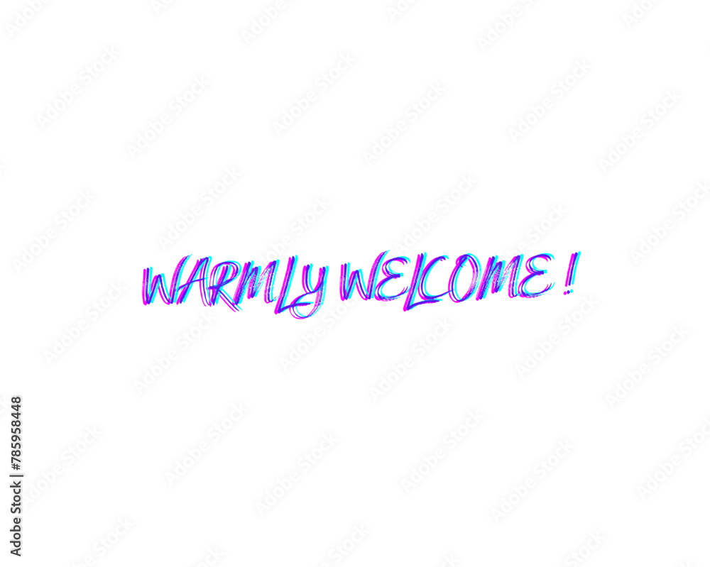 warmly welcome text vector design. This vector is isolated in white background