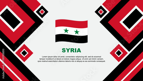 Syria Flag Abstract Background Design Template. Syria Independence Day Banner Wallpaper Vector Illustration. Syria Cartoon