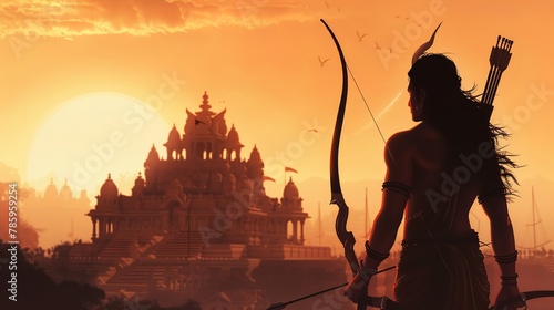 DUSSEHRA- abstract illustration of dussehra,Rama Navami.illustratioin