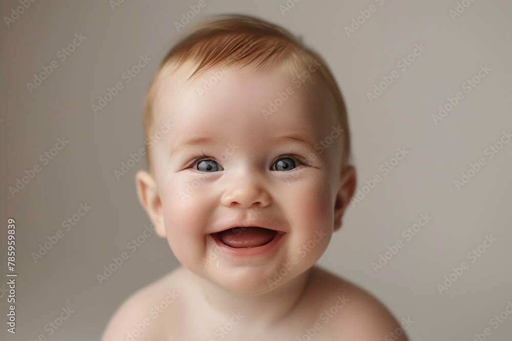 The kid is smiling cheerfully. The kid is smiling cheerfully.