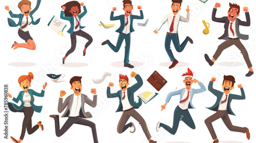 Office workers poses infographic vector illustration