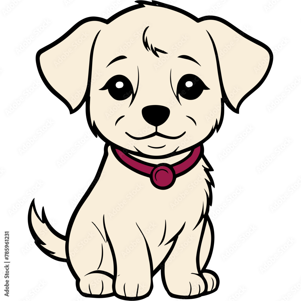 Cute Puppy Dog for Children Book Illustration