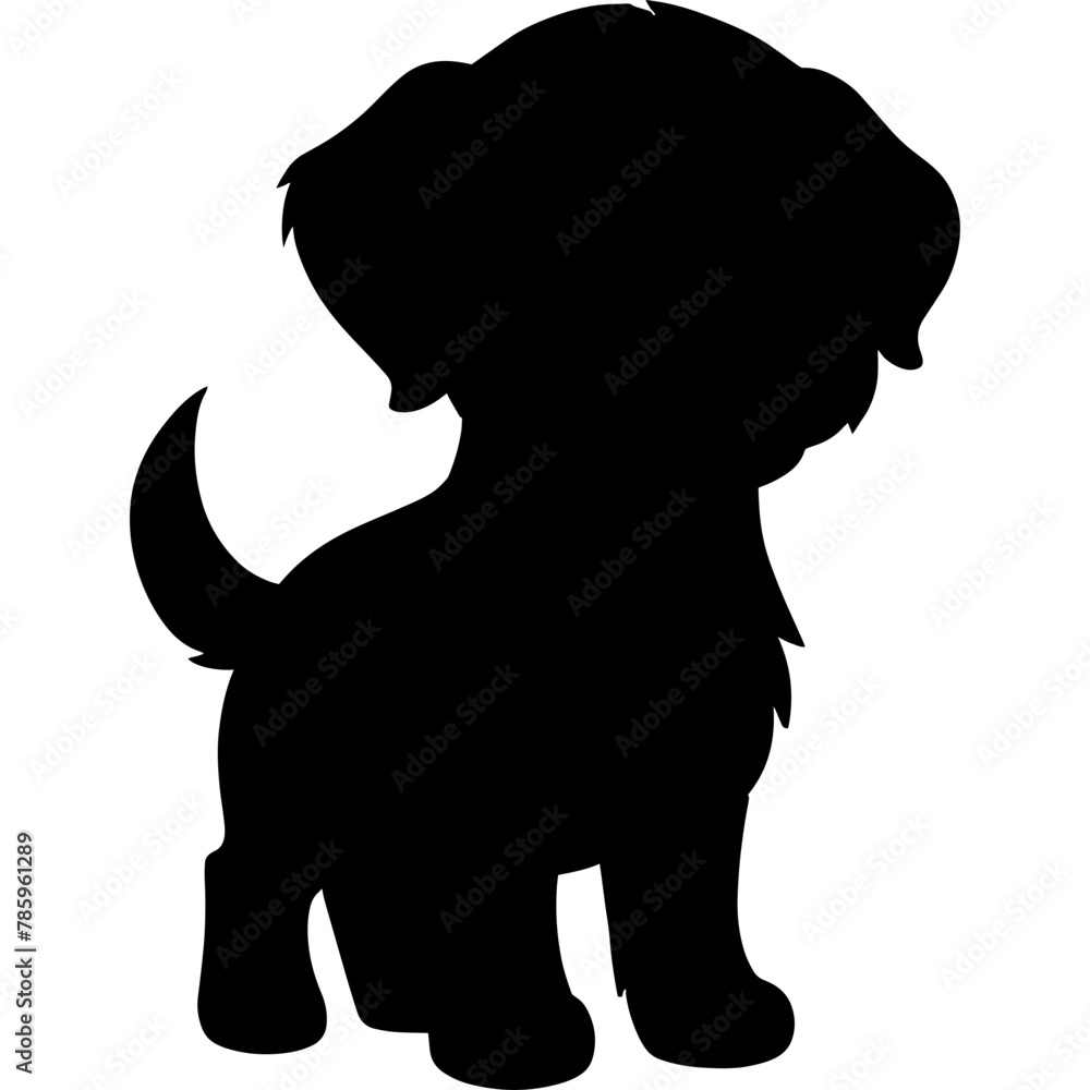 Puppy Dog Shape Silhouette