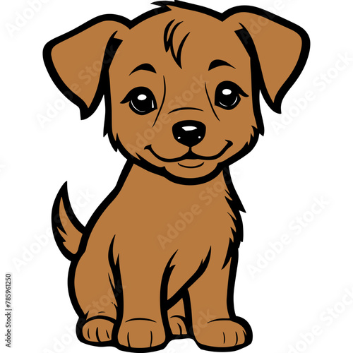 Cute Puppy Dog for Children Book Illustration