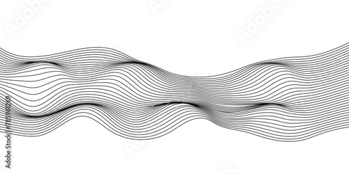 Glowing wavy flowing dynamic smooth curve and ocean lines isolated on transparent background. Digital future technology concept ocean, banner, flyer, cover, technology, science, data, brochure.