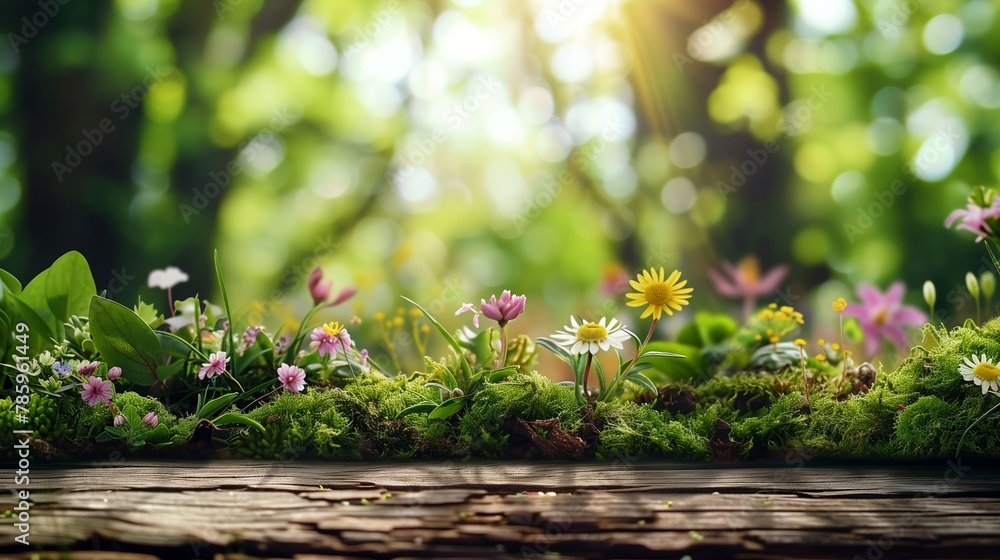 Lush Spring Flowers on Forest Floor Lush Spring Flowers on Forest Floor