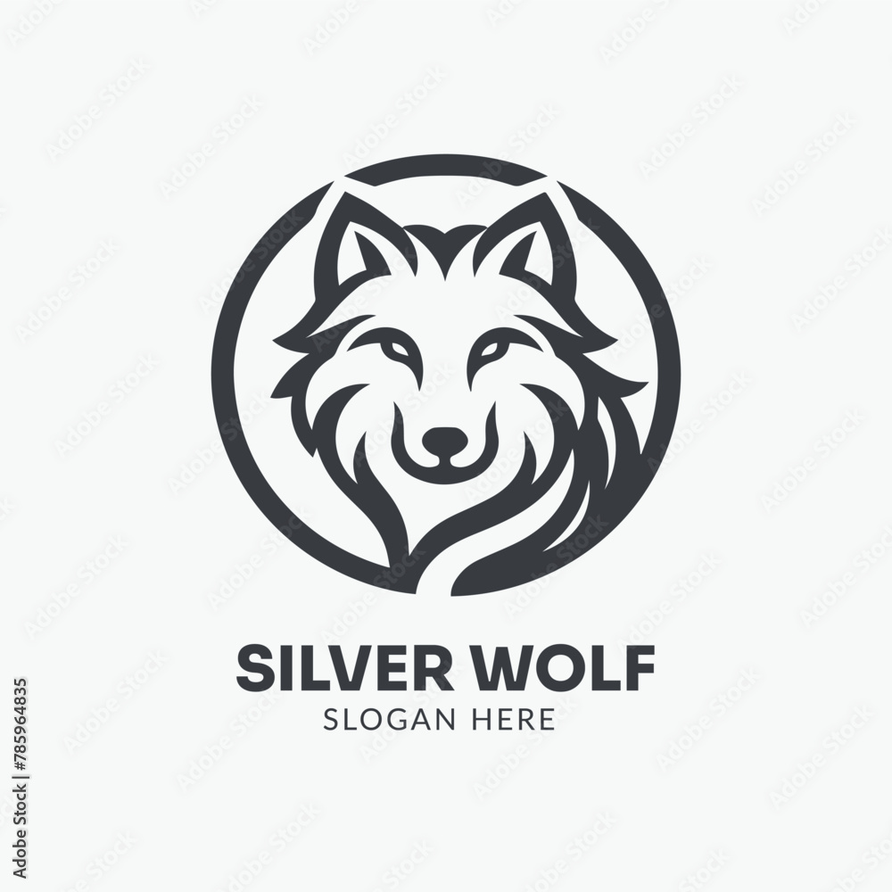 Obraz premium head wolf logo design