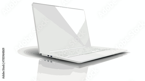 Realistic thin white laptop ultrabook mock up vector