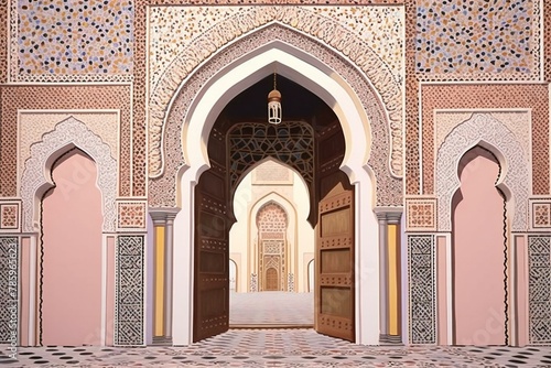  Illustration of a Mosque in Casablanca, Morocco