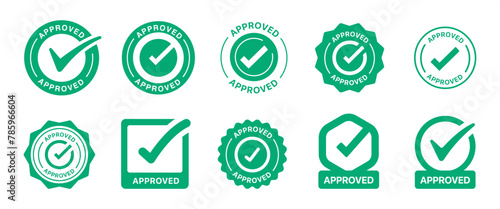 The check marks icon set. It includes approved, yes, right, accept, green, and more icons. Vector illustration sign.
