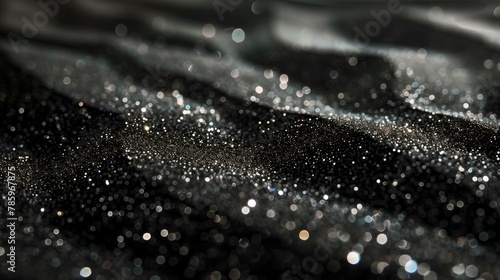 black sand with shiny glitter texture, sleek