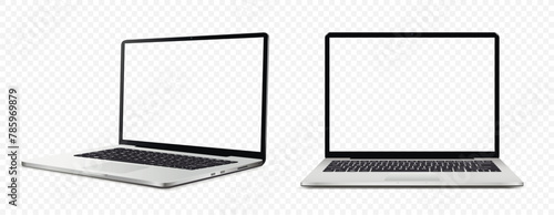 Laptop computer with transparent screen on transparent background