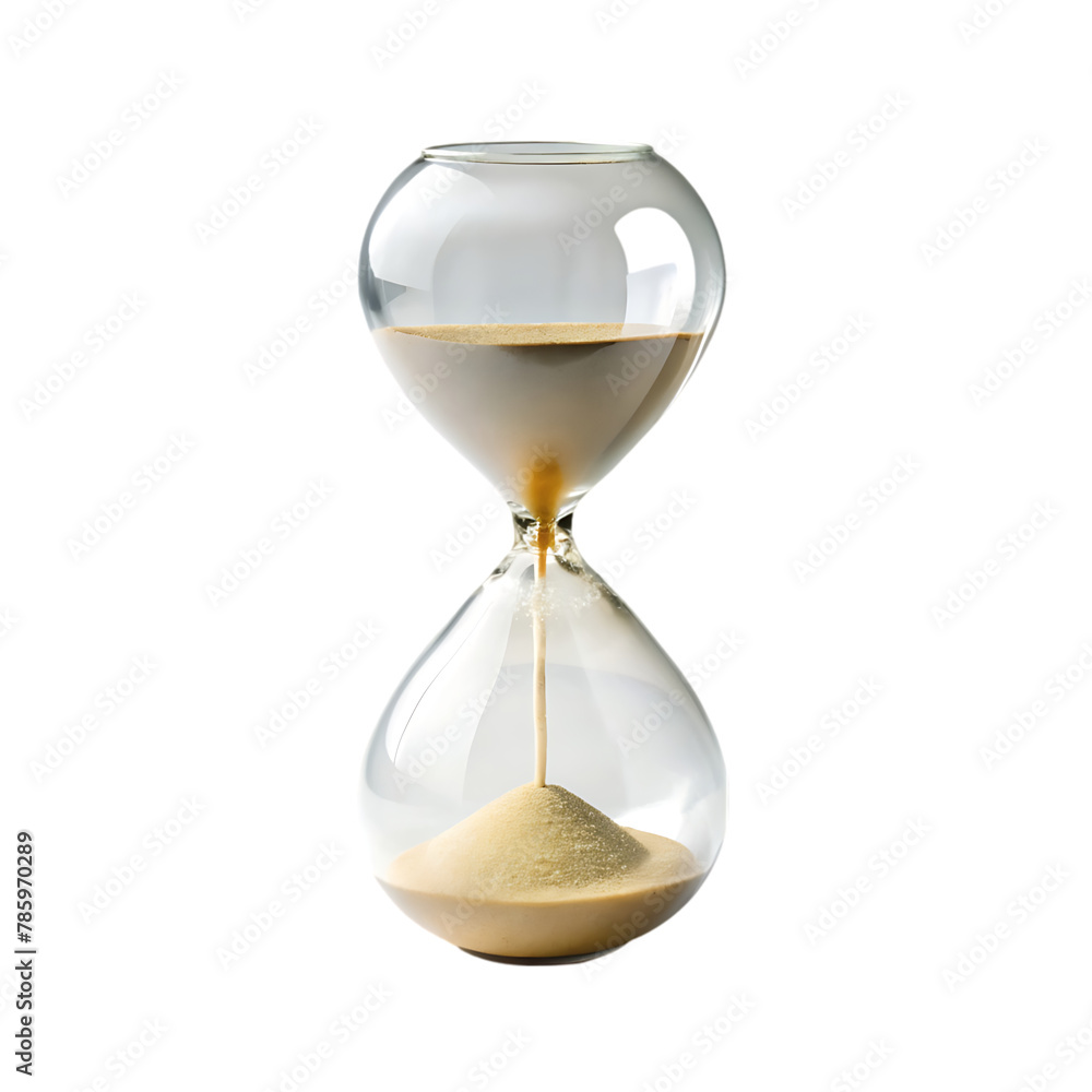 Sand hourglass isolated on transparent a background Sand hourglass isolated on transparent a background