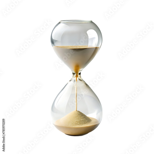 Sand hourglass isolated on transparent a background