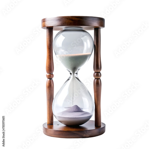 Sand hourglass isolated on transparent a background