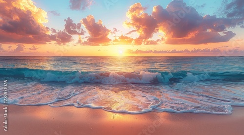 Sunset Splendor on the Shimmering Shore © zeng