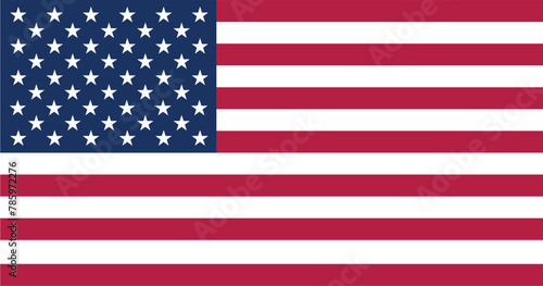 American flag vector on white with grange texture.   photo