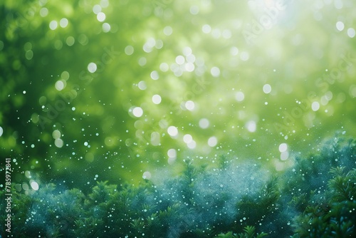Abstract bokeh nature background with green tree and light bokeh #785972841