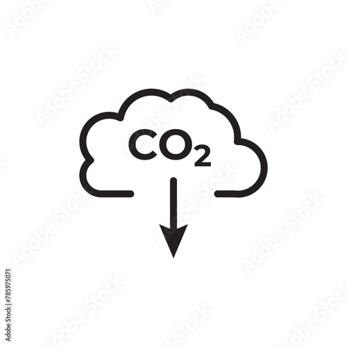 CO2 emissions icon. Ecology and environment symbol. Sign vector carbon dioxide pollution. Used in web , templates . Isolated on white background in eps 10.