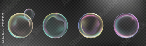 3d pink realistic soap ball transparent vector. Rainbow glass sphere with abstract light reflection. Pastel iridescent bubble isolated design. Laundry wash dreamy orb element in blue and green