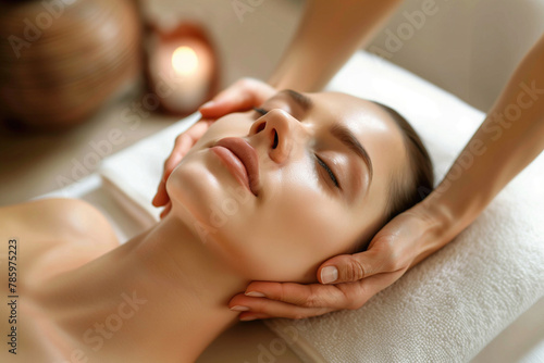 woman facial massage 