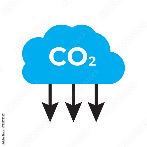 CO2 emissions icon. Ecology and environment symbol. Sign vector carbon dioxide pollution. Used in web , templates . Isolated on white background in eps 10.
