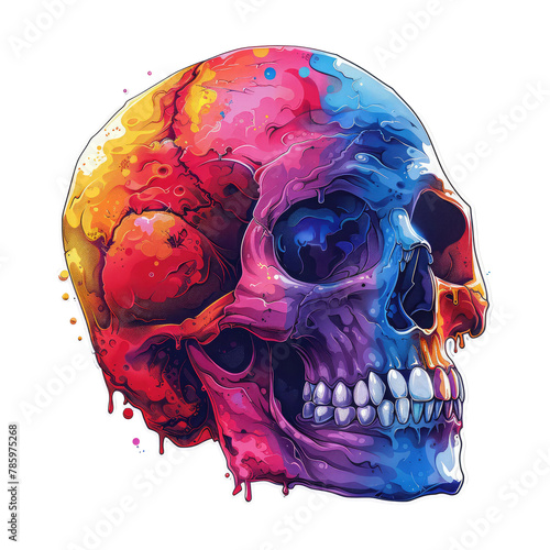 Skull with reainbow, death