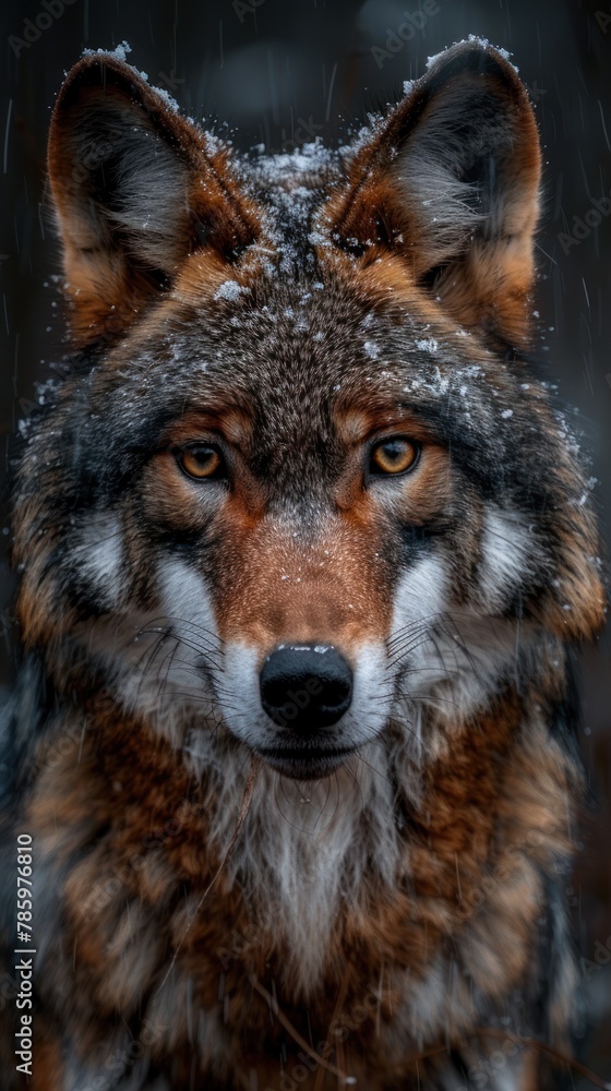 portrait Eurasian wolf in natural environment portrait Eurasian wolf in natural environment