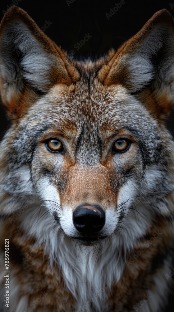 portrait Arabian wolf in natural environment portrait Arabian wolf in natural environment