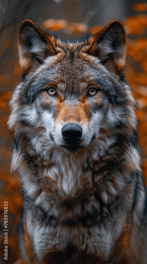 Obraz premium portrait Eurasian wolf in natural environment