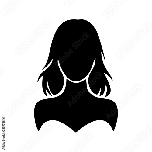 silhouette of a girl long hair