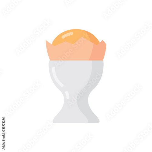 Boiled egg flat style with long shadow