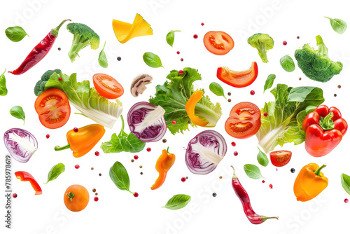 Flying vegetables
.isolated on white background