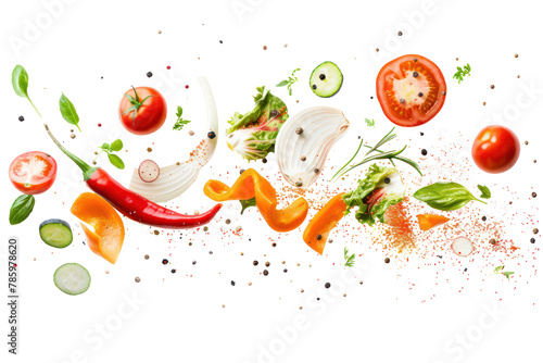 Flying vegetables
.isolated on white background