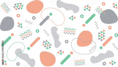 かわいいポップなメンフィスデザインの背景壁紙