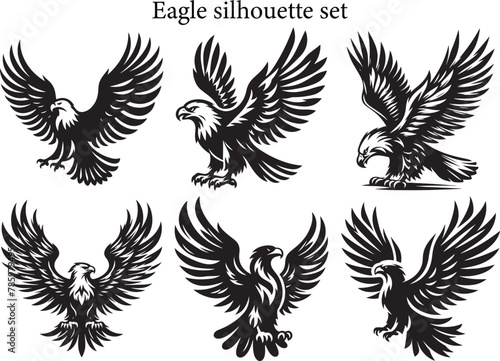 Eagle Silhouette vector set © mohaimin