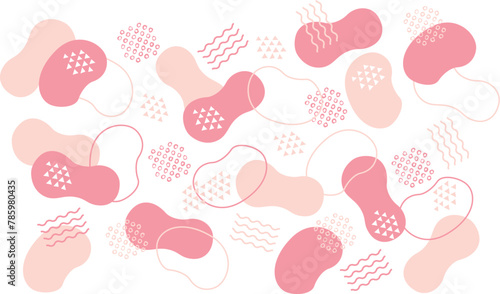 ふにゃふにゃ曲線、流体シェイプのメンフィス背景壁紙