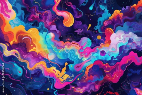 Abstract colorful Psychedelic Pattern background