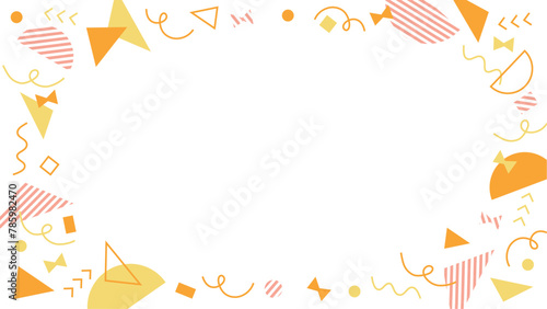 かわいいポップでガーリーなメンフィス、レトロなフレーム囲み枠