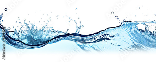Pure water wave with splashing droplets.