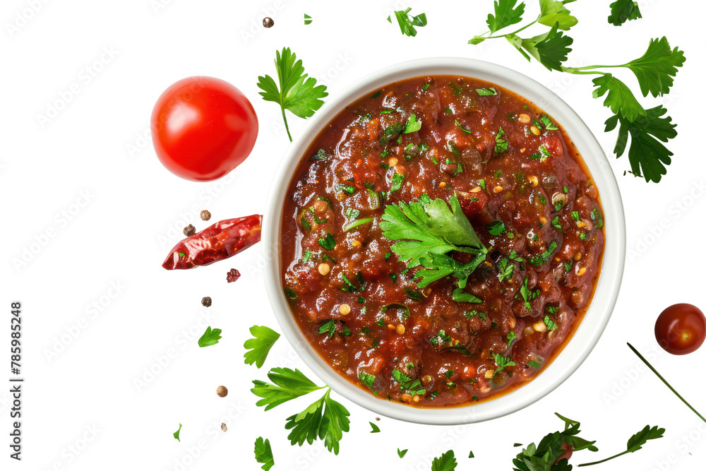 Sauce salsa in bowl
.isolated on white background Sauce salsa in bowl
.isolated on white background