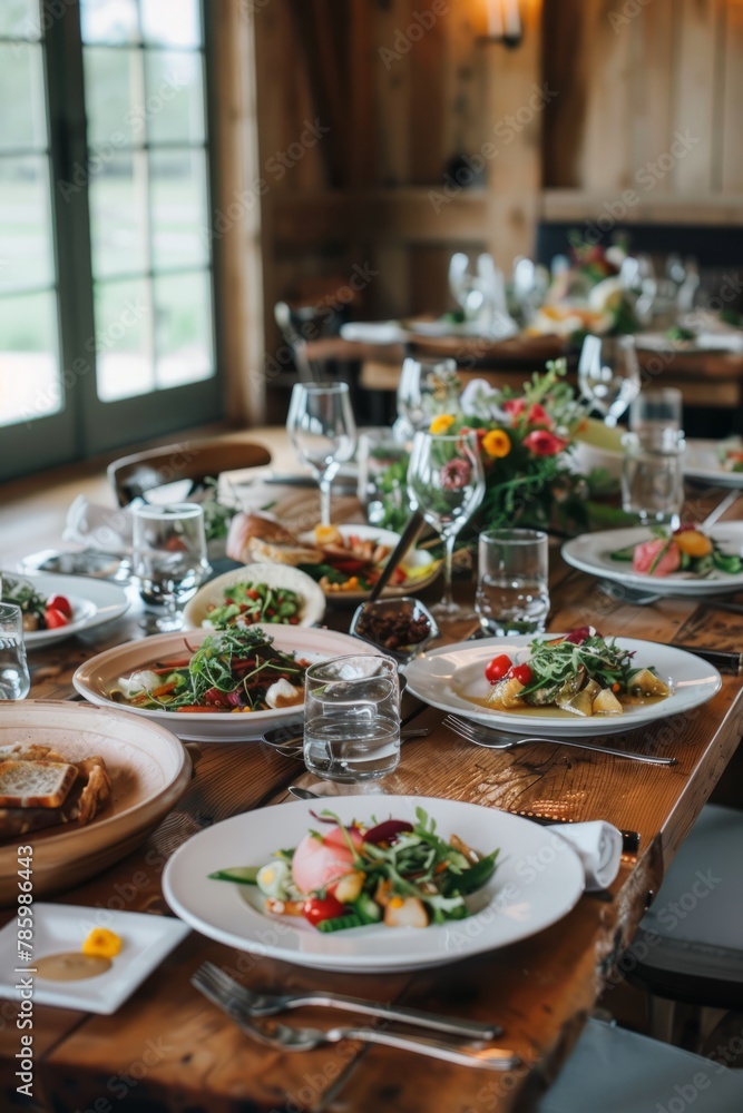 A farm-to-table café located on a picturesque countryside farm, offering seasonal dishes made with organic ingredients sourced directly from the farm, Generative AI